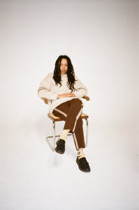 Brown Trousers with Tan Side Panel